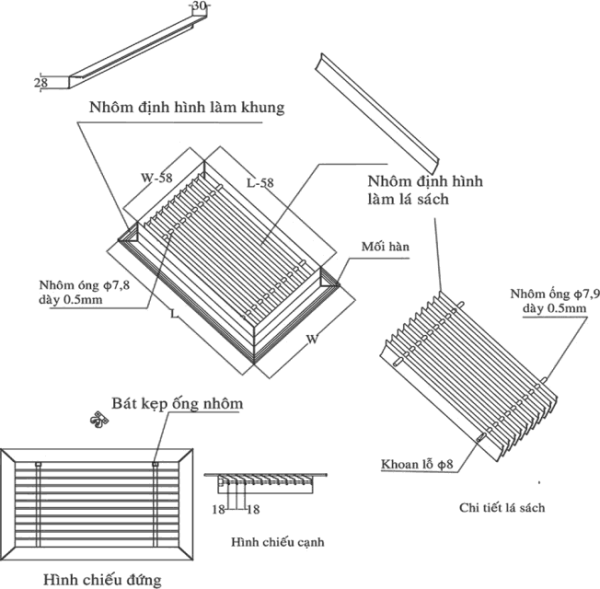 MIỆNG GIÓ LÁ SÁCH - TRANSFER AIR GRILLR - Hình ảnh 2