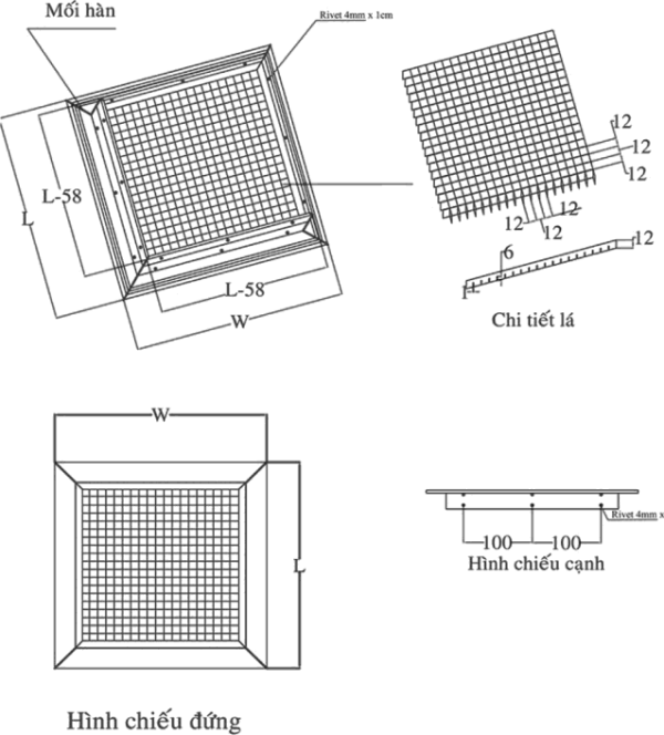 MIỆNG GIÓ SỌT TRỨNG - EGG CRATE GRILLE - Hình ảnh 3